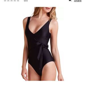 Summersalt black the perfect wrap one piece bathing swim suit 8